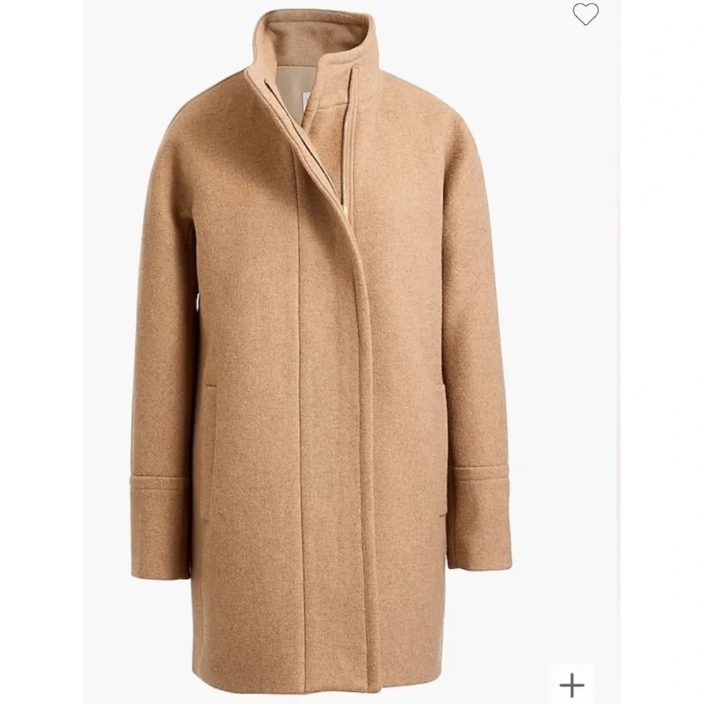 J.Crew Cocoon Coat Stadium Cloth Wool Nello Gori Tan Camel 00 B2770 - Picture 2 of 16